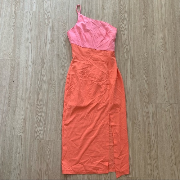 Petal & pup color block one shoulder midi dress nwot - Picture 4 of 4